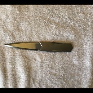 VINTAGE BARLOW STAINLESS LETTER OPENER WITH KNIFE / SCISSORS